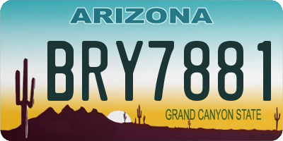 AZ license plate BRY7881