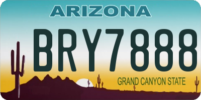 AZ license plate BRY7888