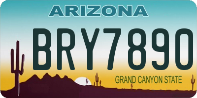 AZ license plate BRY7890