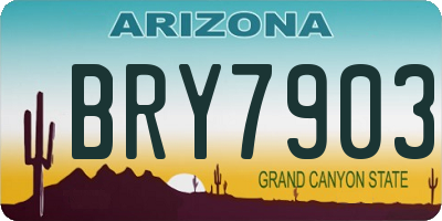 AZ license plate BRY7903