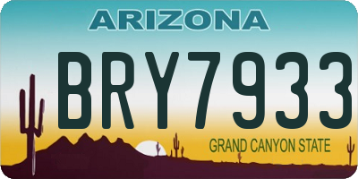 AZ license plate BRY7933