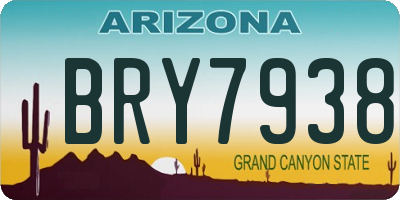 AZ license plate BRY7938