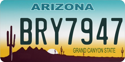 AZ license plate BRY7947