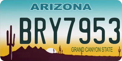 AZ license plate BRY7953