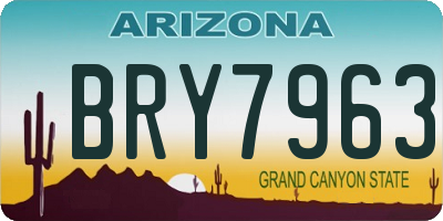 AZ license plate BRY7963