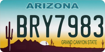 AZ license plate BRY7983
