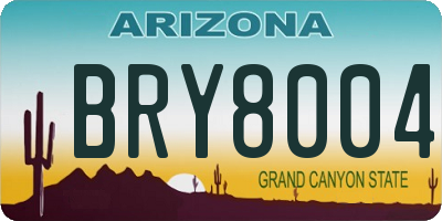 AZ license plate BRY8004