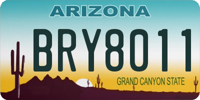 AZ license plate BRY8011