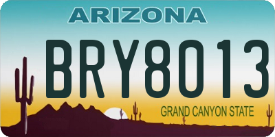 AZ license plate BRY8013
