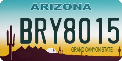 AZ license plate BRY8015