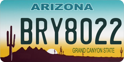AZ license plate BRY8022
