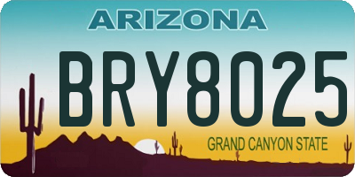 AZ license plate BRY8025