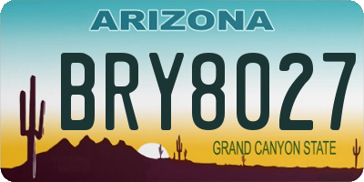 AZ license plate BRY8027