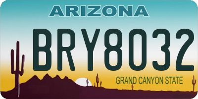 AZ license plate BRY8032