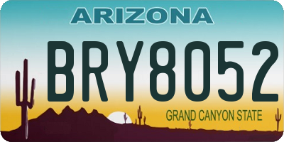 AZ license plate BRY8052