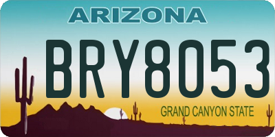 AZ license plate BRY8053