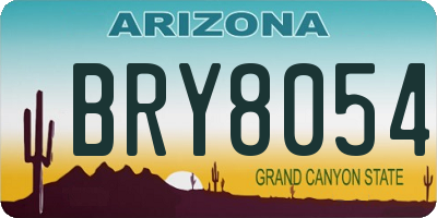 AZ license plate BRY8054