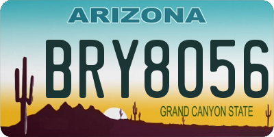 AZ license plate BRY8056
