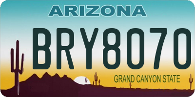 AZ license plate BRY8070