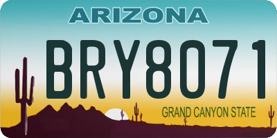 AZ license plate BRY8071