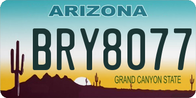 AZ license plate BRY8077