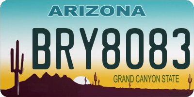 AZ license plate BRY8083