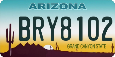 AZ license plate BRY8102