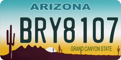 AZ license plate BRY8107