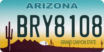 AZ license plate BRY8108