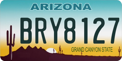 AZ license plate BRY8127
