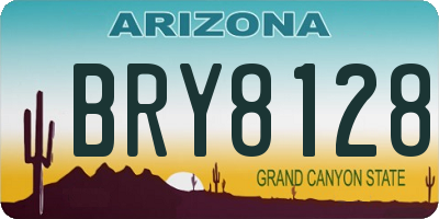 AZ license plate BRY8128