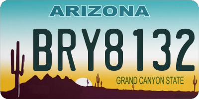 AZ license plate BRY8132