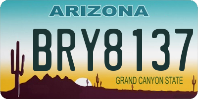 AZ license plate BRY8137