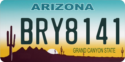 AZ license plate BRY8141