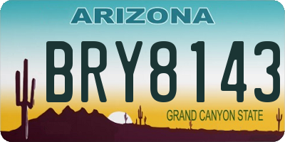 AZ license plate BRY8143