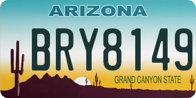 AZ license plate BRY8149