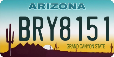 AZ license plate BRY8151