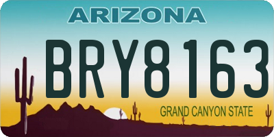 AZ license plate BRY8163