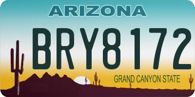 AZ license plate BRY8172