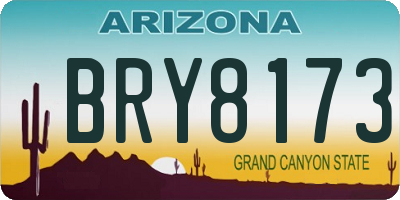 AZ license plate BRY8173
