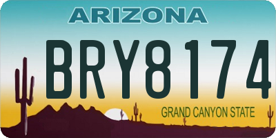 AZ license plate BRY8174