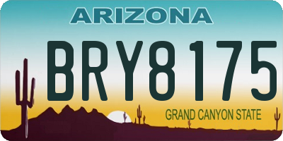 AZ license plate BRY8175