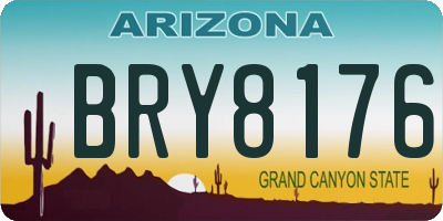 AZ license plate BRY8176