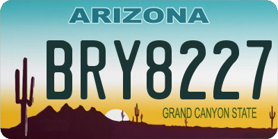 AZ license plate BRY8227