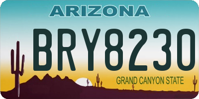 AZ license plate BRY8230