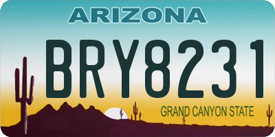 AZ license plate BRY8231