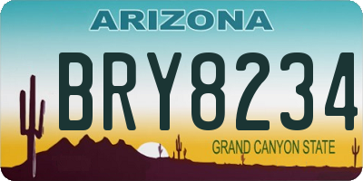 AZ license plate BRY8234