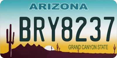 AZ license plate BRY8237