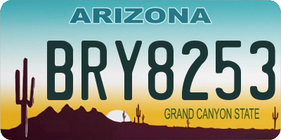 AZ license plate BRY8253