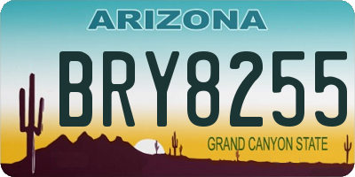 AZ license plate BRY8255